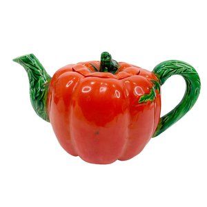 Vintage Pumpkin Teapot Maruhon Ware Japan Fall Autumn Halloween Home Decor 1950s